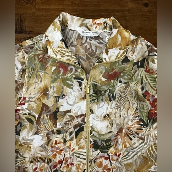 Womens Draper & Damon's Jacket Petite Medium Lightweight Tropical Print - Picture 3 of 9